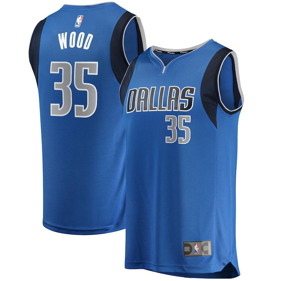 Men Dallas Mavericks #35 Christian Wood Fanatics Branded Blue Fast Break Replica NBA Jersey